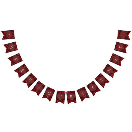 深いダークレッド常にメリークリスマス バンティングフラッグ (全)