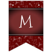 深いダークレッド常にメリークリスマス バンティングフラッグ (第2の旗)