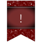 深いダークレッド常にメリークリスマス バンティングフラッグ (第1の旗)