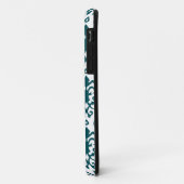 深いティール(緑がかった色)のダマスク織のiPhone 5の場合 Case-Mate iPhoneケース (裏面/左)