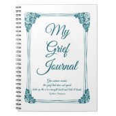 深いティール(緑がかった色)バラクラスタ縁どーグーのジャーナル ノートブック (正面)