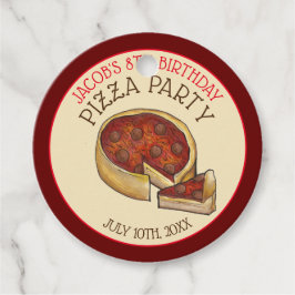 深いディッシュペパローニピザパイ誕生日パーティー フェイバータグ