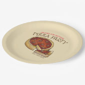 深いディッシュペパローニピザパイ誕生日パーティー ペーパープレート (アングル)