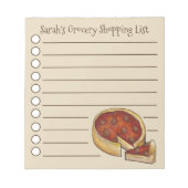 深いディッシュペパローニピザ食料品店ショッピングリスト ノートパッド (正面)