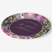 深いナス・ドリームブライダルシャワー紙プレート ペーパープレート (アングル)