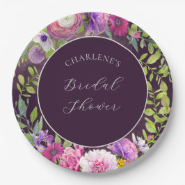 深いナス・ドリームブライダルシャワー紙プレート ペーパープレート