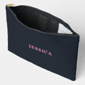 深いネイビーピンク名前をカスタムする アクセサリーポーチ (見開き)