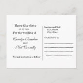 深いネイビーブルーステートライトデイトカードを保存 案内ポストカード (裏面)