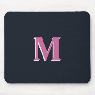 深いネイビーモノグラムのク マウスパッド