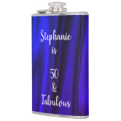 深いネオンブルーシルキーサテンシャイニー50 & Fabuous フラスク (左)