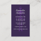 深いバイオレットパープルドクタースケルトン整形外科 名刺 (裏面)