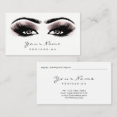 深いバラグリッターメイクアップアーティストラッシュ白黒 予約カード (正面/裏面)