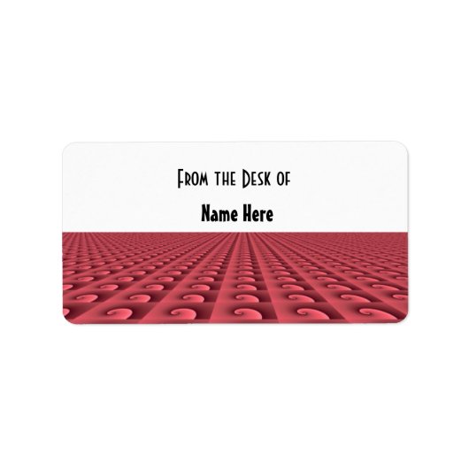 深いバラパターン（の模様が）ある名ラベル ラベル (正面)