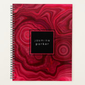 深いバラ抽象芸術瑪瑙の名前の付いた紋様 プランナー手帳 (正面)