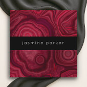 深いバラ抽象芸術瑪瑙マーブルパターン スクエア名刺