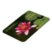 深いバラ色水ゆり名刺マグネット マグネット (左側)