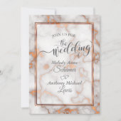 深いバラ金ゴールド/銅大理石書道 招待状 (正面)