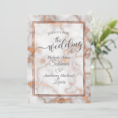 深いバラ金ゴールド/銅大理石書道 招待状 (スタンド正面)