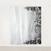 深いパウダーツリー//白黒スキー タペストリー (正面)