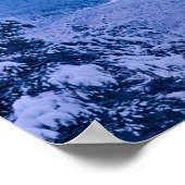 深いパウダー//火のオレンジと青の夕日 ポスター (角)