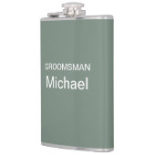 深いパーソナライズされたセージグリーン フラスク (左)