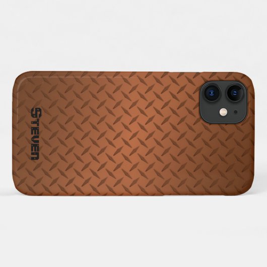 深いパーソナライズされた銅ダイヤモンドプレート Case-Mate iPhoneケース (裏面(横))