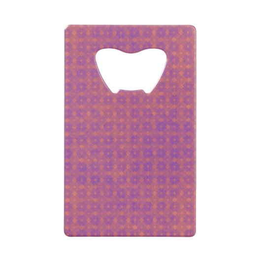 深いパープルとピンクのダイヤモンドパターン クレジットカード栓抜き (正面)