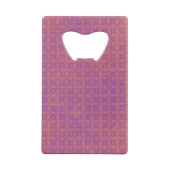 深いパープルとピンクのダイヤモンドパターン クレジットカード栓抜き (裏面)