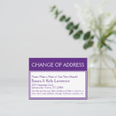 深いパープルのアドレス・カードのホワイトチェンジ 名刺 (スタンド正面)