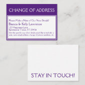 深いパープルのアドレス・カードのホワイトチェンジ 名刺 (正面/裏面)