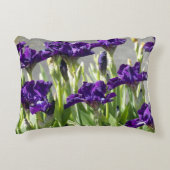 深いパープルアイリスフローラ アクセントクッション (正面)