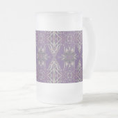 深いパープルアールヌーボーデコカレイドスコスペクシャルフラクタル フロストグラスビールジョッキ (正面右)