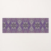深いパープルアールヌーボーデコカレイドスコスペクシャルフラクタル ヨガマット (裏面(横))