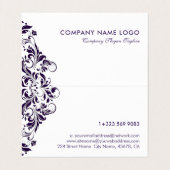 深いパープルエレガントフローラレースオンパープル 名刺 (内部フラット)