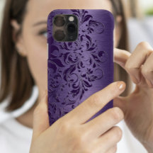 深いパープルエレガントフローラレースオンパープル