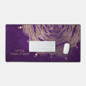 深いパープルエレガント&金ゴールドマンダラ霊気ヨガ デスクマット (キーボード&マウス)