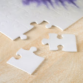 深いパープルオンホワイトパンジー ジグソーパズル (側面)