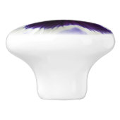 深いパープルオンホワイトパンジー セラミックノブ (側面)