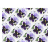深いパープルオンホワイトパンジー テーブルクロス (正面(横))