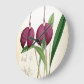 深いパープルオーキッドヴィンテージマスデヴァリアハリヤナ ラージ壁時計 (傾斜)