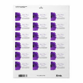 深いパープルガーベラデイジー結婚ズ住所 シール (フルシート)