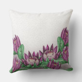 深いパープルキングプロテアウォーターカラーアート クッション (裏面)