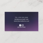 深いパープルグリッタードリップス金ゴールド瑪瑙美しいサロン 名刺 (裏面)