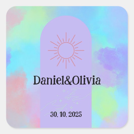 深いパープルソフトウィーディング物 スクエアシール (正面)