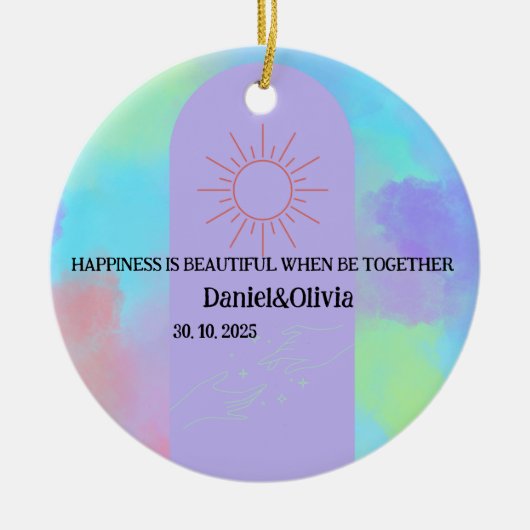 深いパープルソフトウィーディング物 セラミックオーナメント (正面)