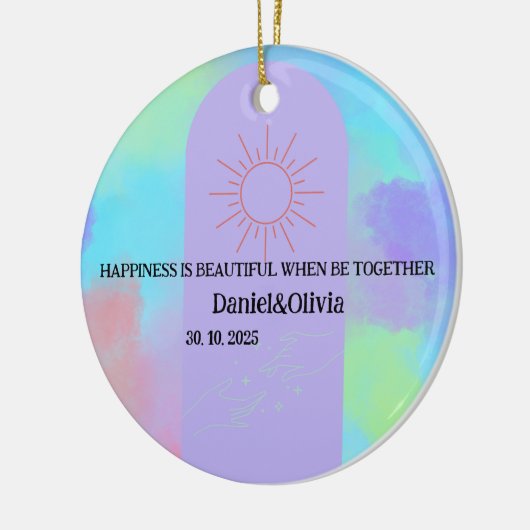 深いパープルソフトウィーディング物 セラミックオーナメント (左)