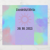 深いパープルソフトウィーディング物 リキュールボトルラベル (シングルラベル)