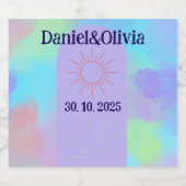 深いパープルソフト結婚物 リキュールボトルラベル (シングルラベル)