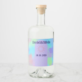 深いパープルソフト結婚物 リキュールボトルラベル