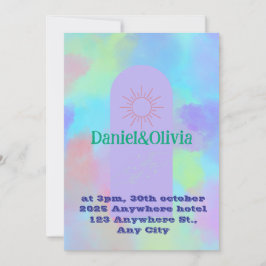 深いパープルソフト結婚物 招待状